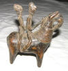 statue cavalier bronze laiton tchad