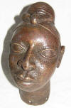 Statue tete de reine africaine en bronze du Benin