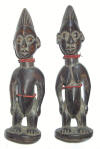couple de fetiches africains ibedji yorouba du nigeria culte des jumeaux