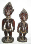 couple de fetiches africains ibedji yorouba du nigeria culte des jumeaux