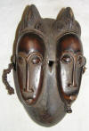 Masque africain baoule jumeaux de Côte d'Ivoire