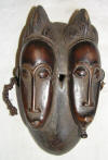 Masque africain baoule jumeaux de Cte d'Ivoire