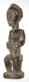 Couple de statues africaines baoule de Cte d'Ivoire