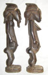 Couple de statues africaines baoule de Cte d'Ivoire